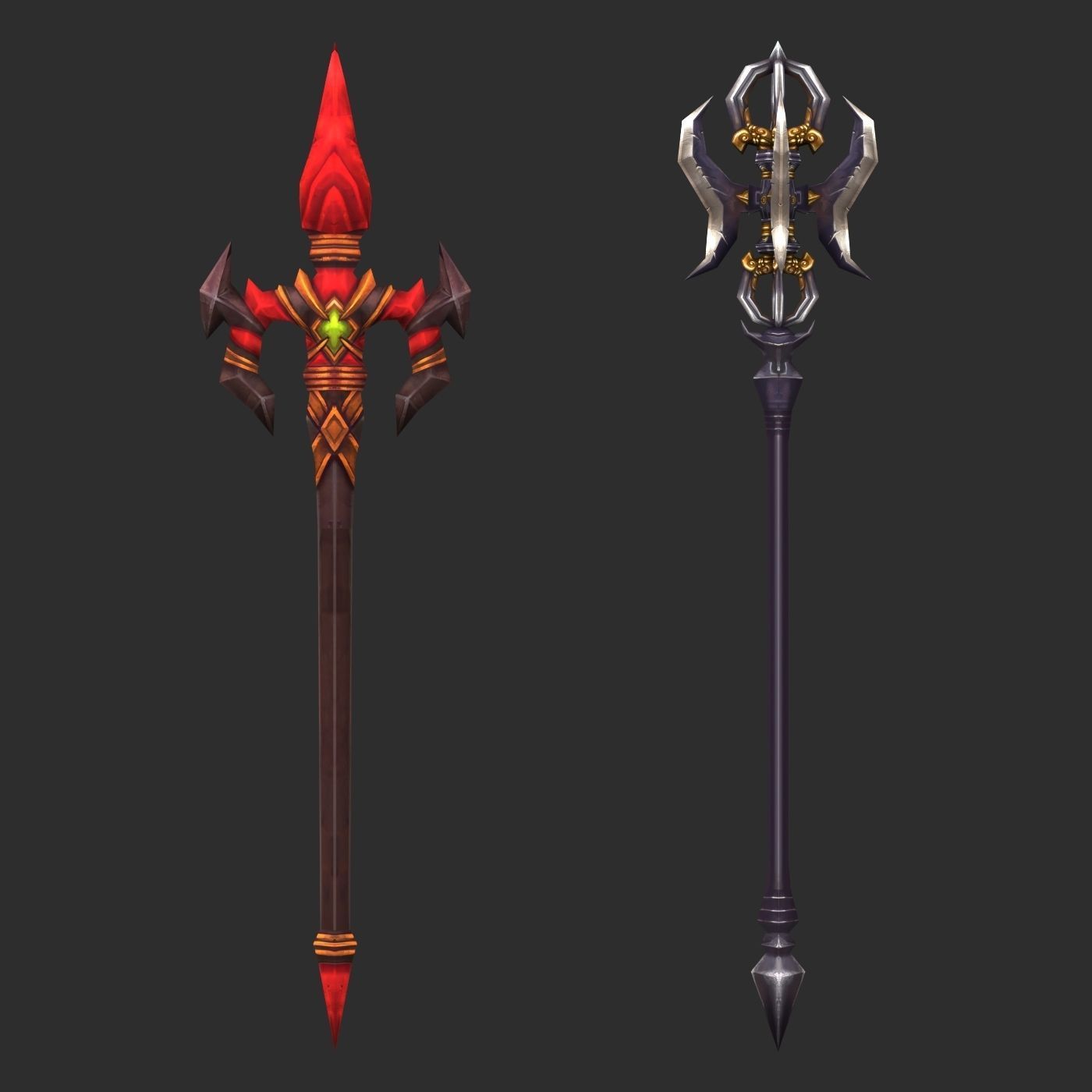 Fantasy Spear Weapon Pack Low-poly 3D model_2