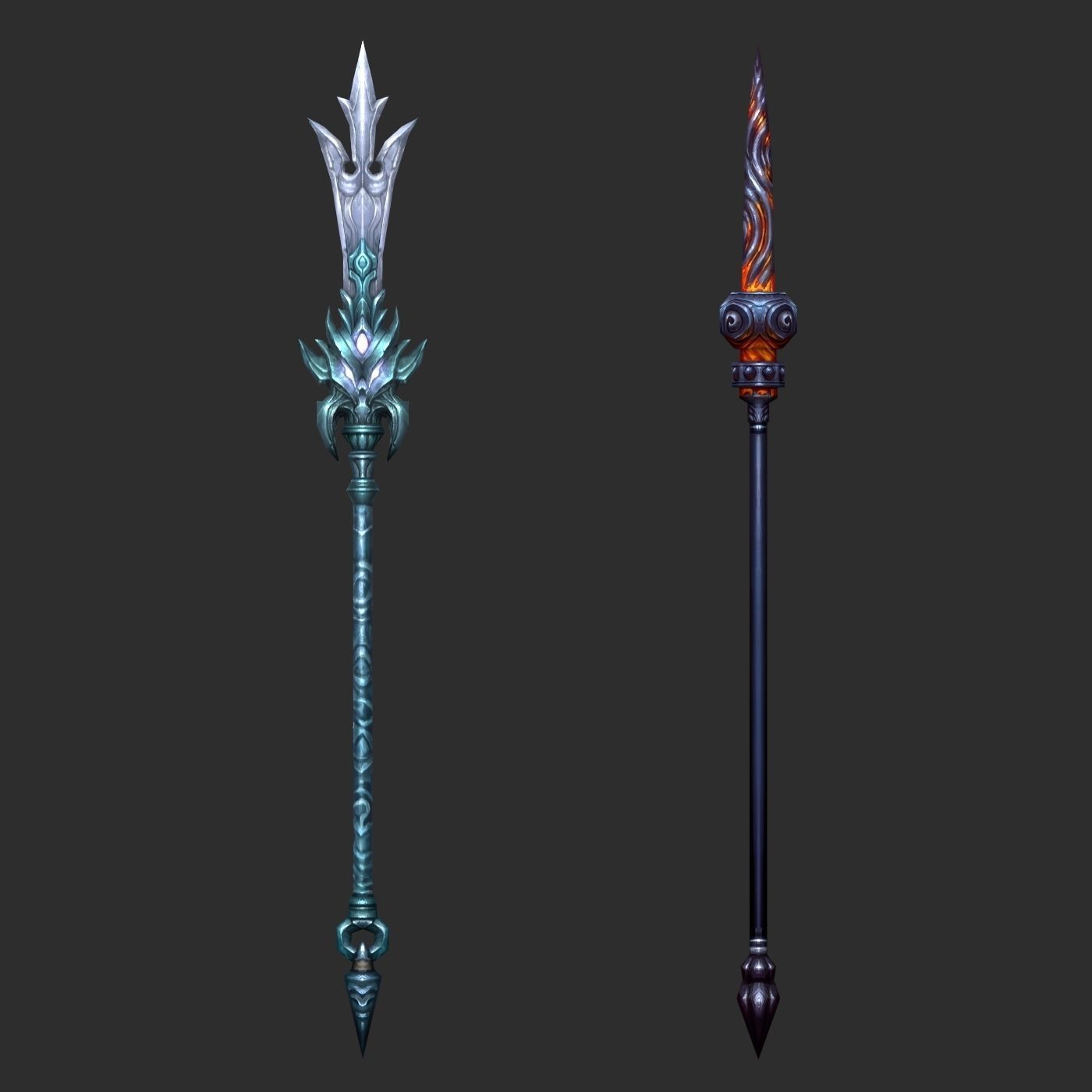 Fantasy Spear Weapon Pack Low-poly 3D model_5