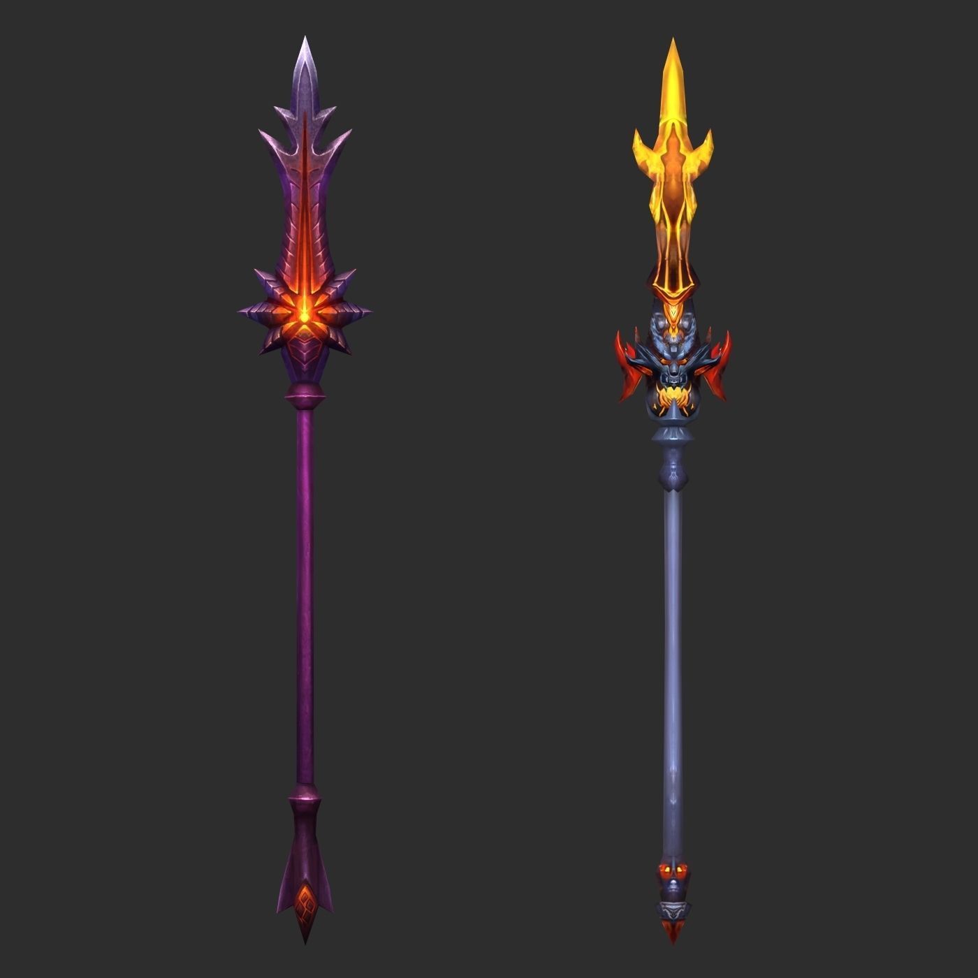 Fantasy Spear Weapon Pack Low-poly 3D model_6