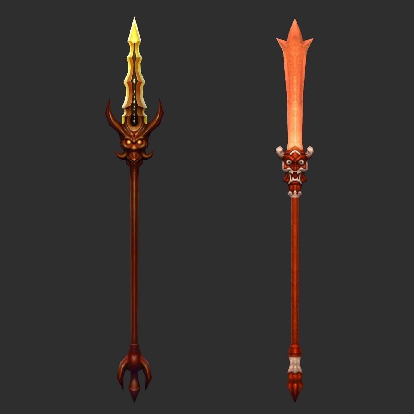 Fantasy Spear Weapon Pack Low-poly 3D model_8