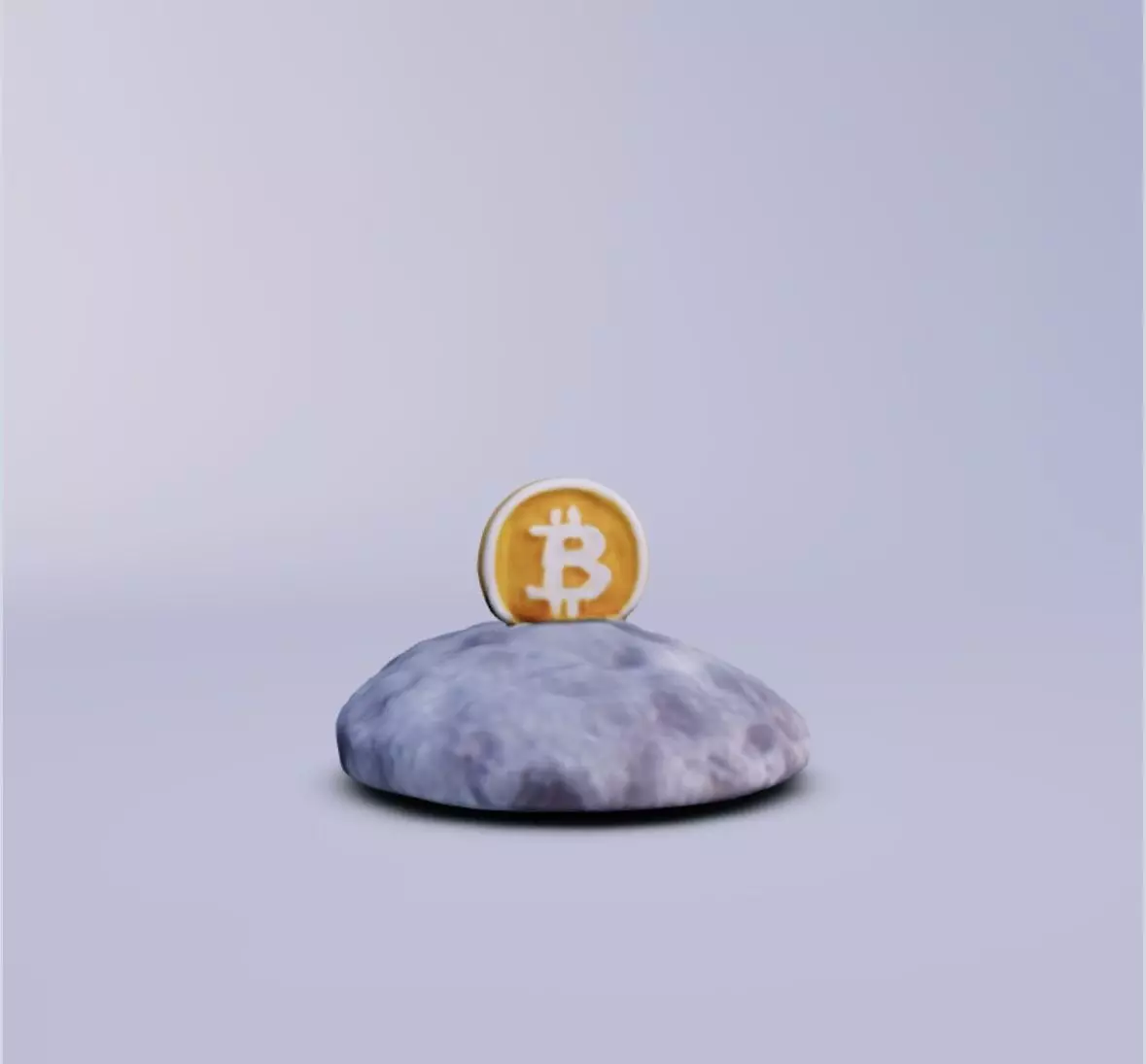 Bitcoin on the moon 3D print model_0