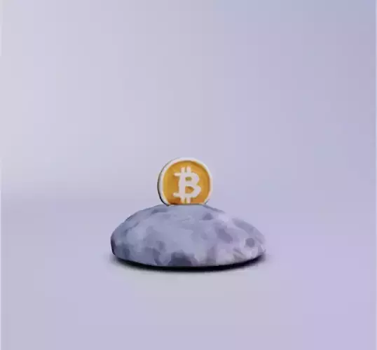 Bitcoin on the moon 3D print model