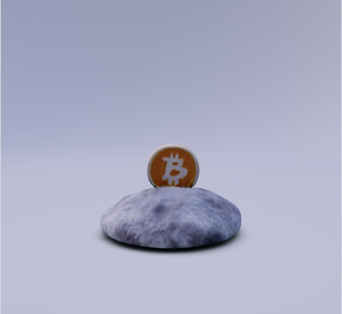 Bitcoin on the moon 3D print model_3