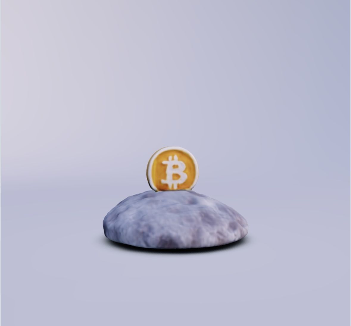 Bitcoin on the moon 3D print model_8