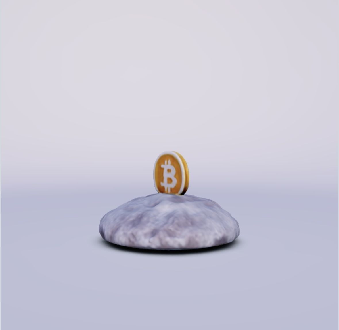 Bitcoin on the moon 3D print model_1