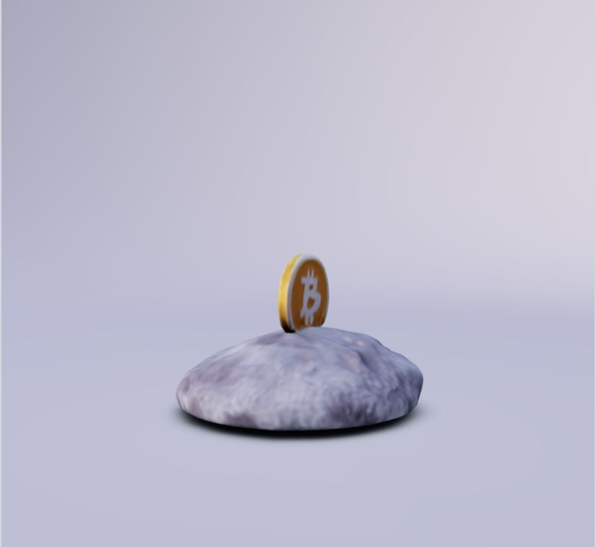 Bitcoin on the moon 3D print model_2
