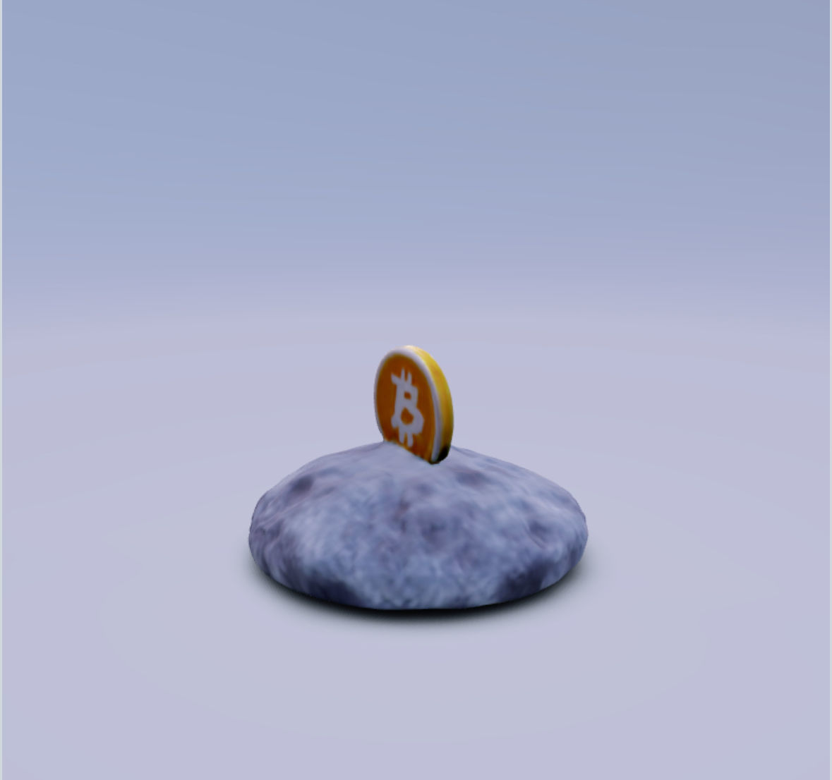 Bitcoin on the moon 3D print model_4