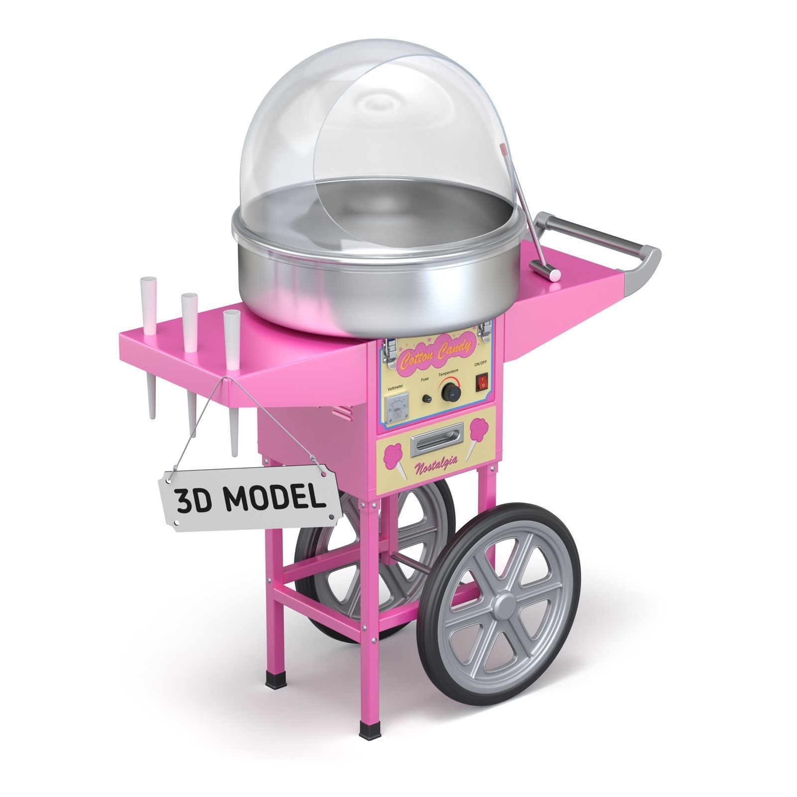 Cotton Candy Machine 3D model_1