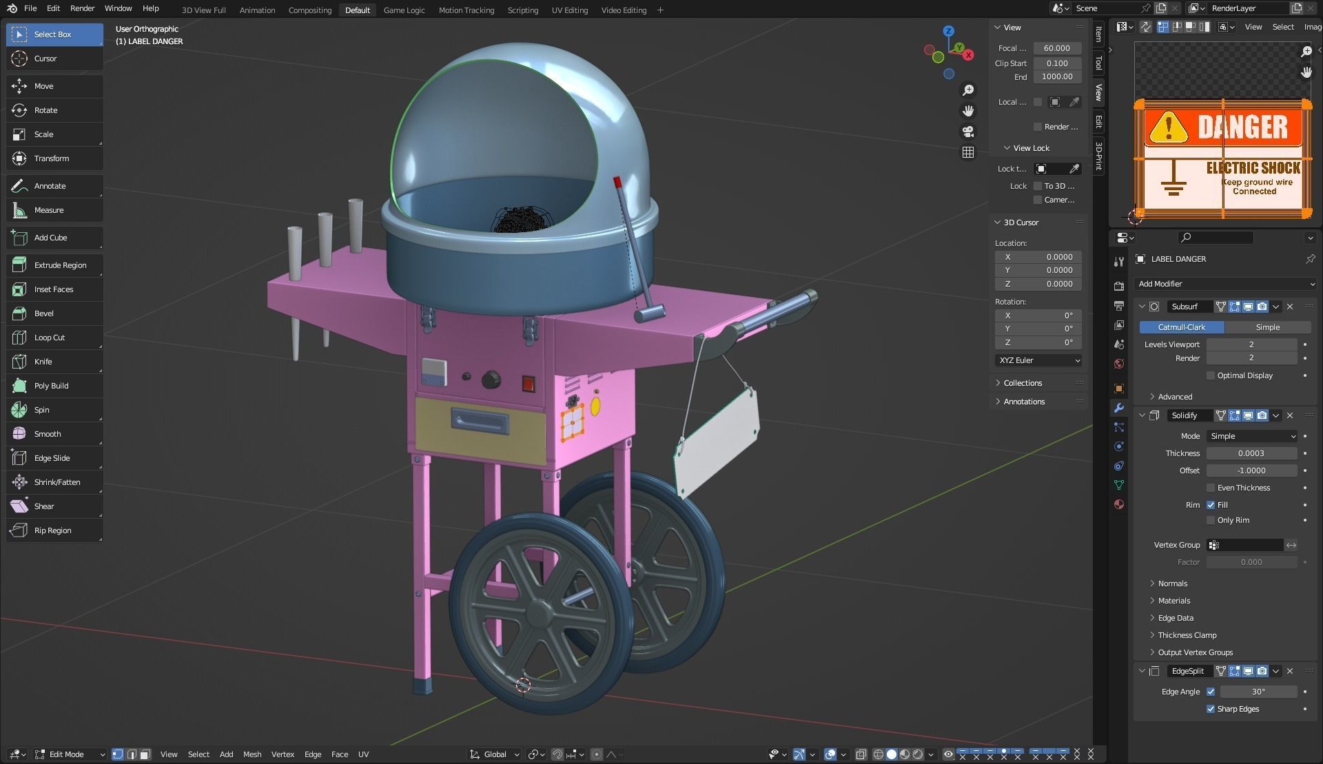 Cotton Candy Machine 3D model_25