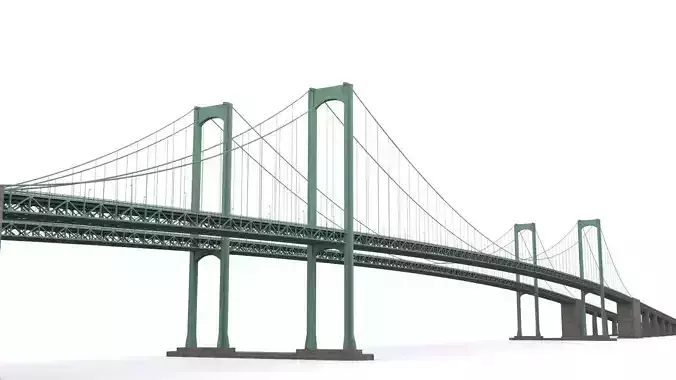 Delaware Memorial Bridge Low-poly 3D model