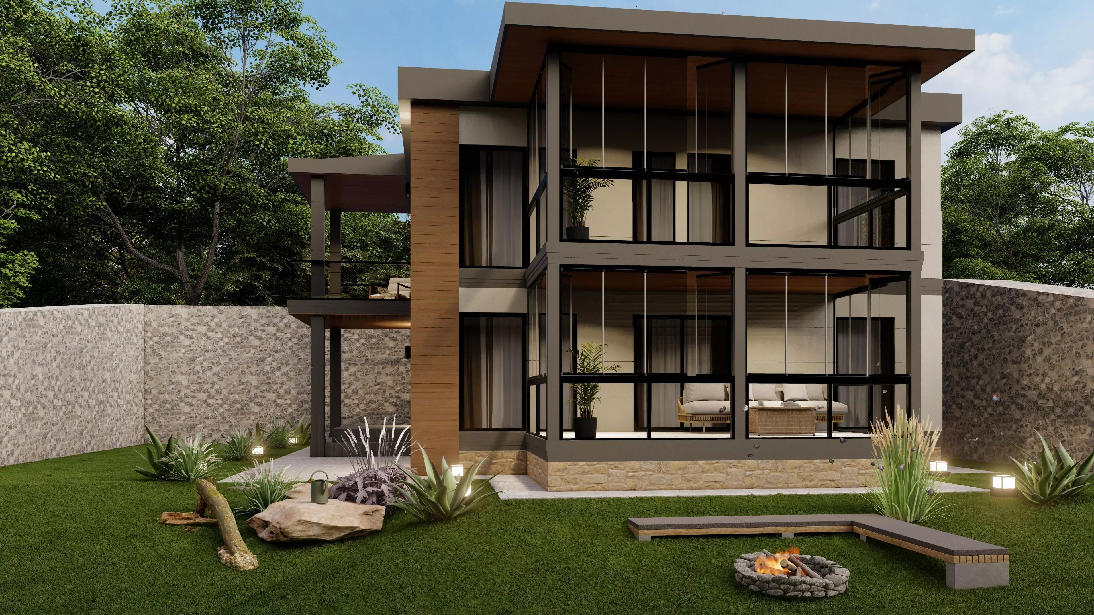 Facade design 3D model_0