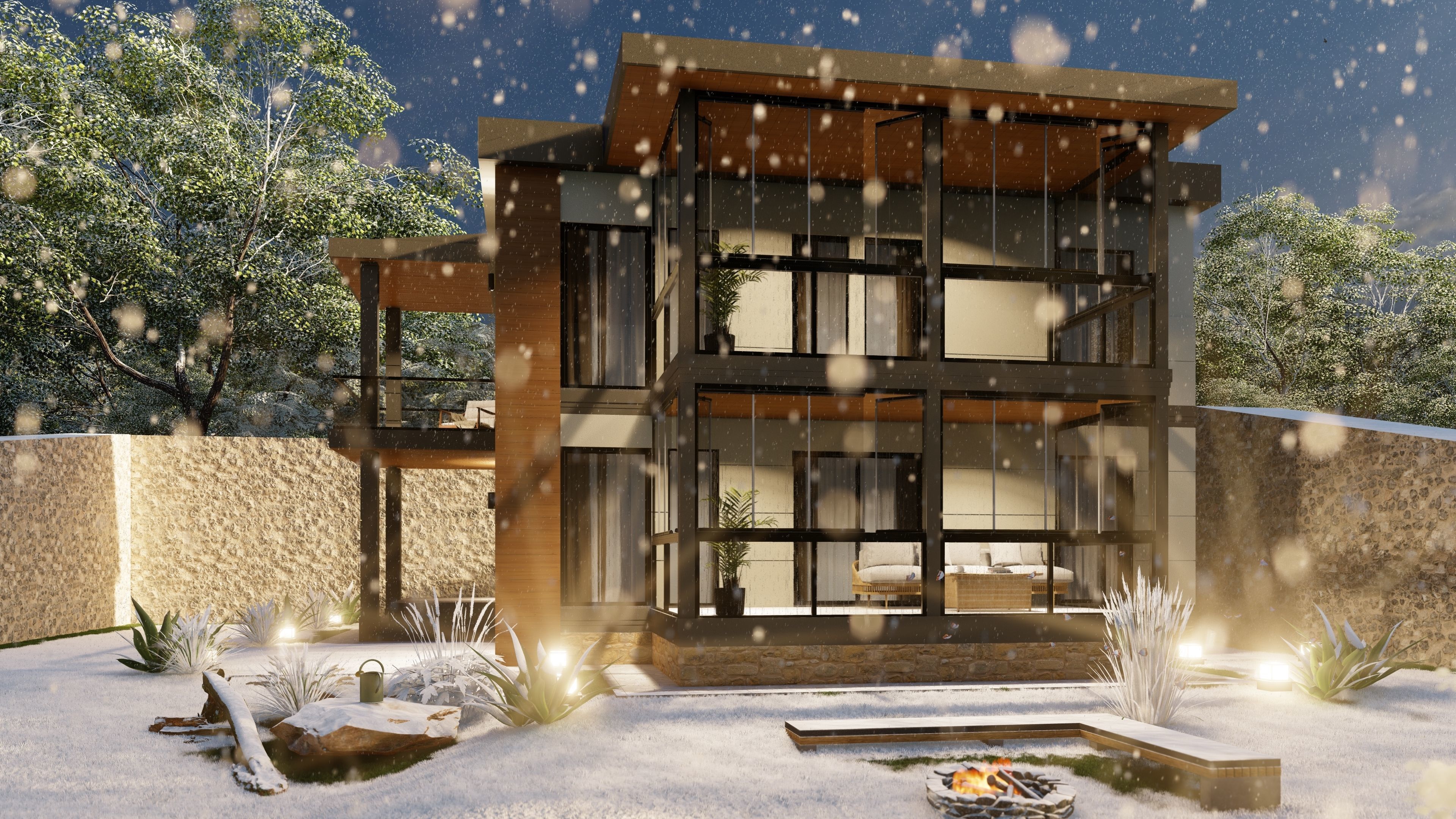 Facade design 3D model_1