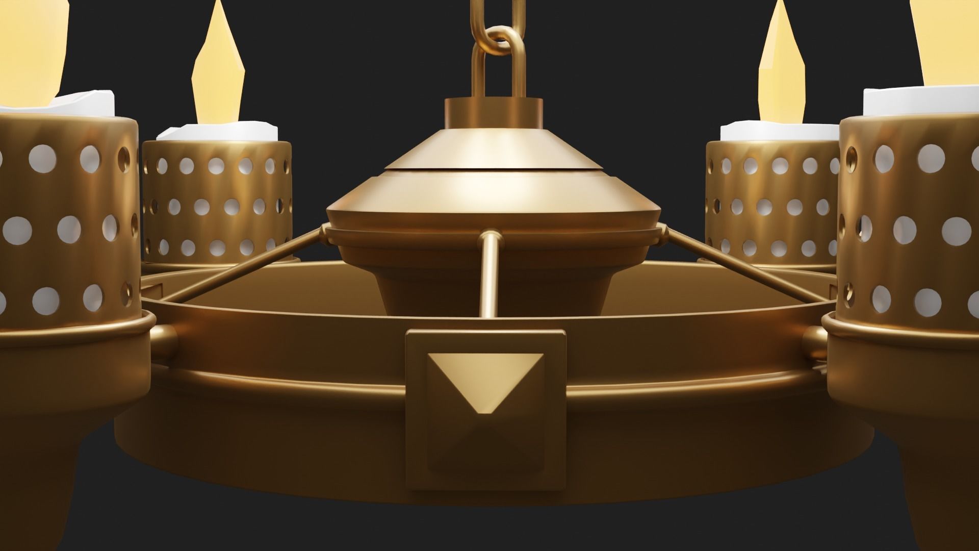 Antique candle chandelier 3D model_7