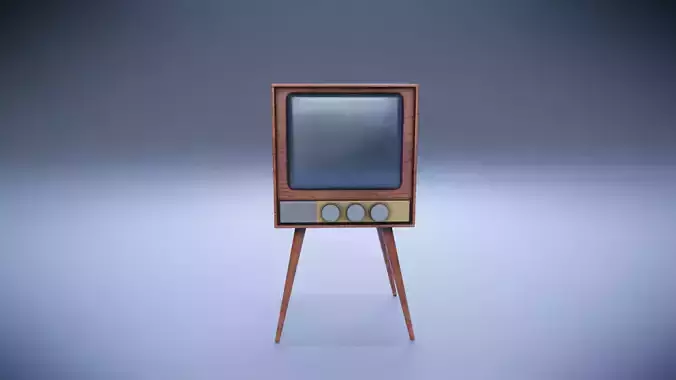 Old tube TV Low-poly 3D model