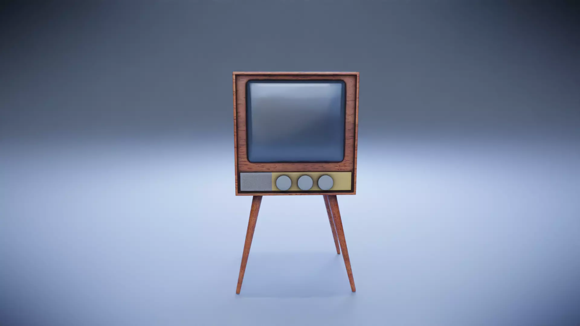Old tube TV Low-poly 3D model