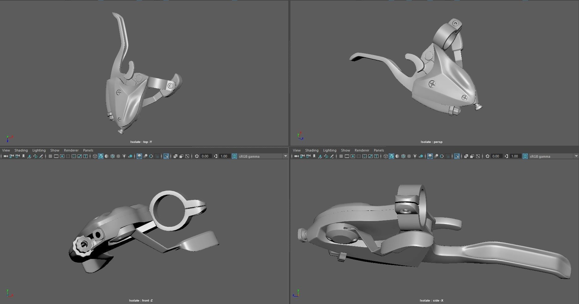 Bicycle Brake Gear Shifter 3D model_7