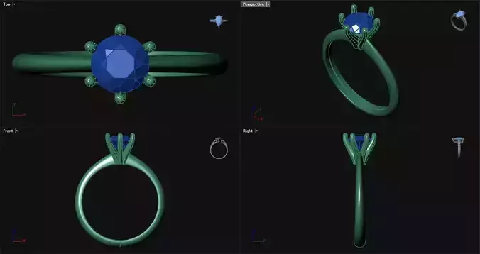 6 Prong Peg Head Engagement Ring 