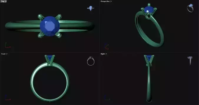 Peg Head Reverse Tapered Engagement Ring