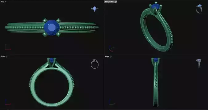 Engagement Ring with milgrain