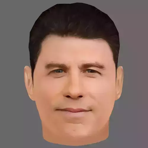 John Travolta Head - Low poly head for game Low-poly