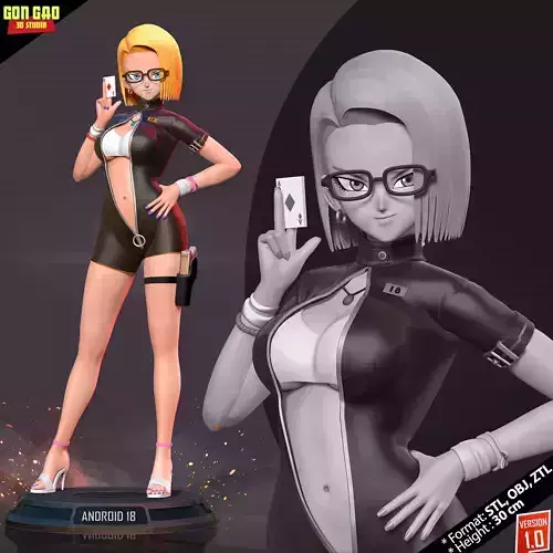 Android 18 - Poker girl 3D print model