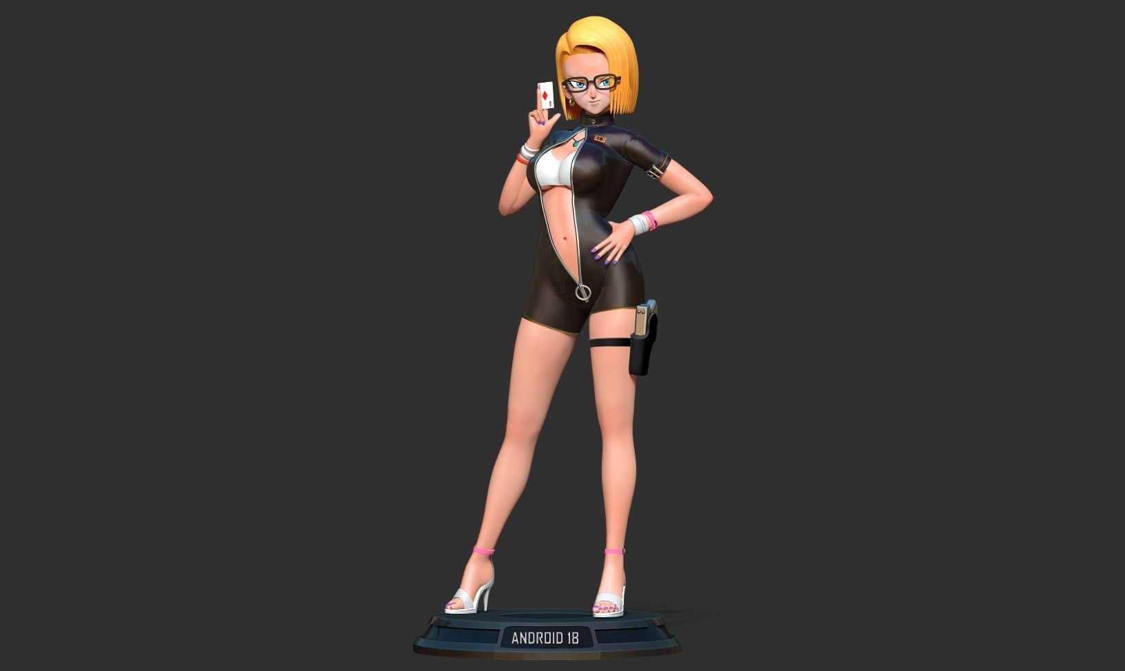 Android 18 - Poker girl 3D model 3D printable | CGTrader
