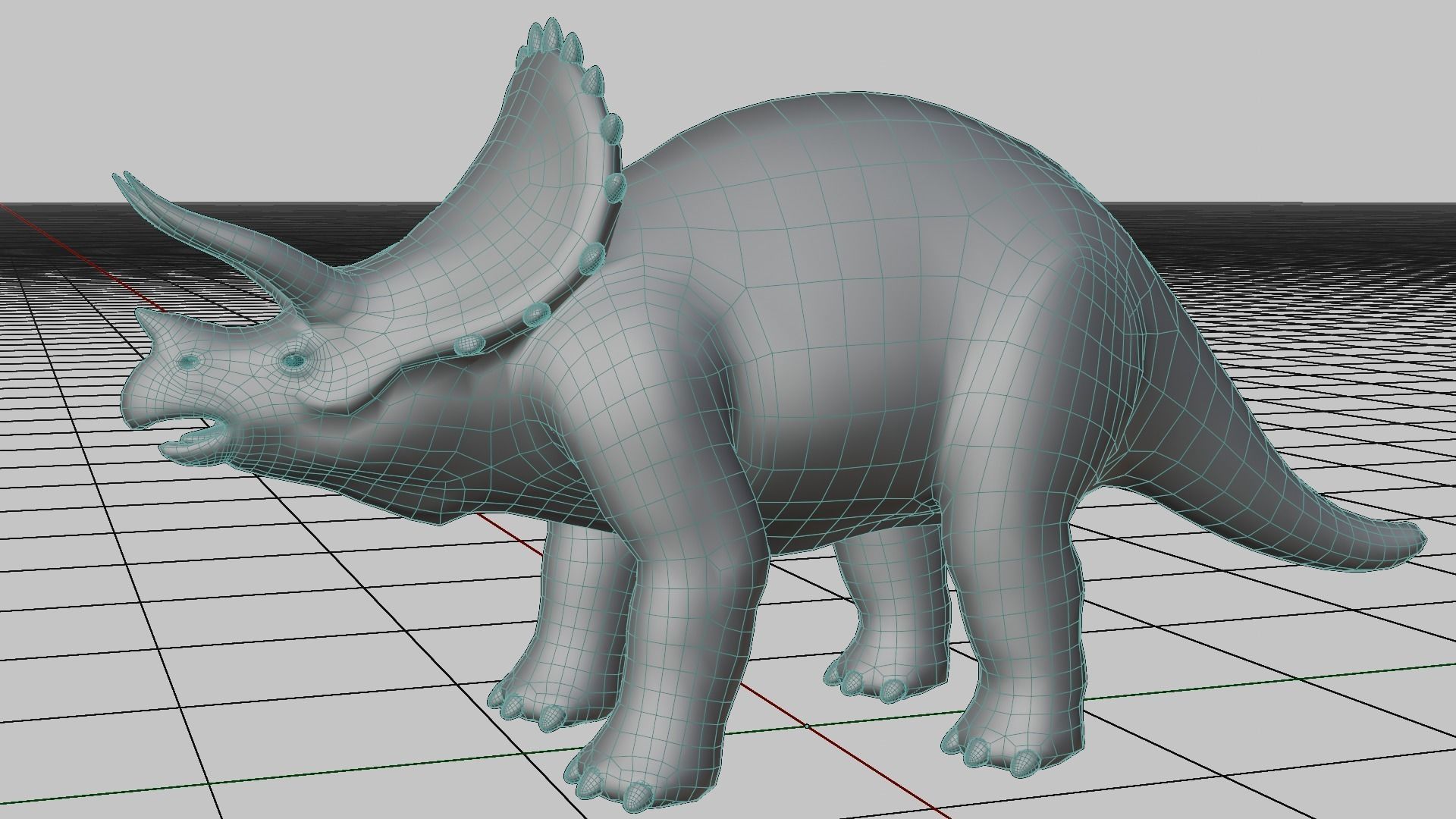 Triceratops Low-poly 3D model_1