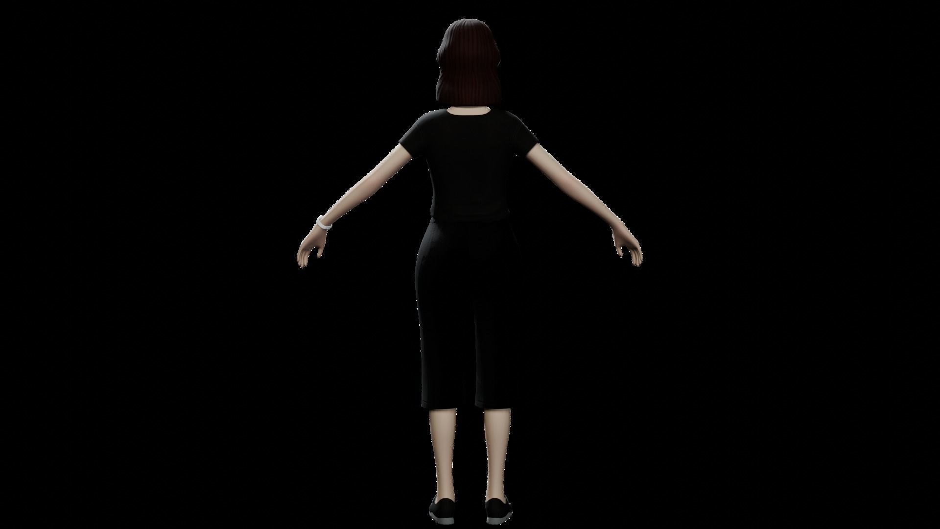 Female Character Low-poly 3D model_2
