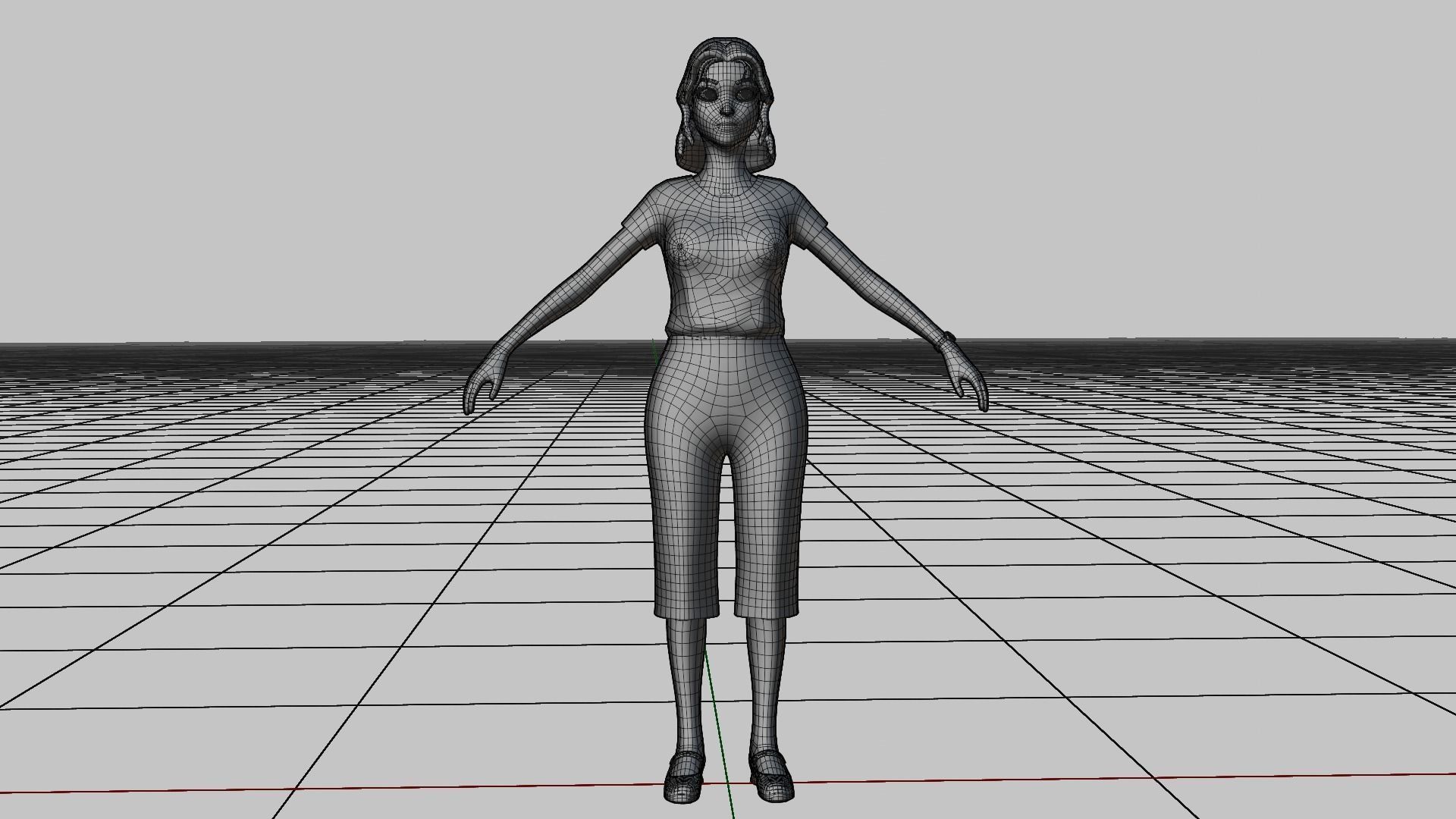 Female Character Low-poly 3D model_6