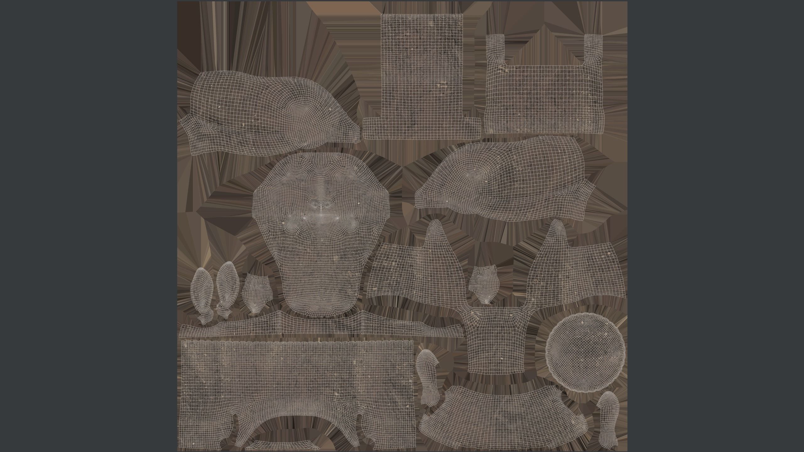 Persian Man-bull Sculpture Low-poly 3D model_9