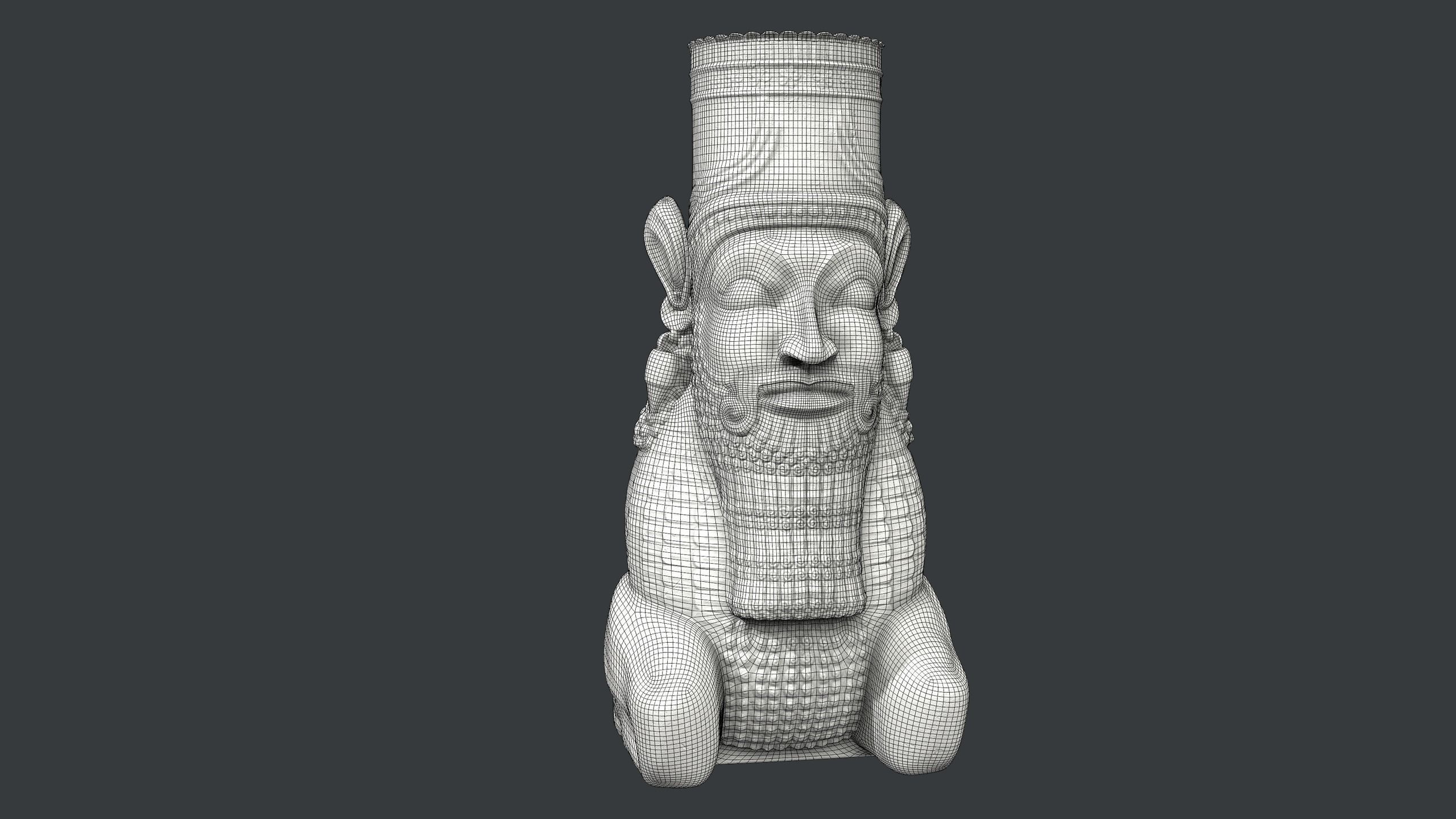 Persian Man-bull Sculpture Low-poly 3D model_10
