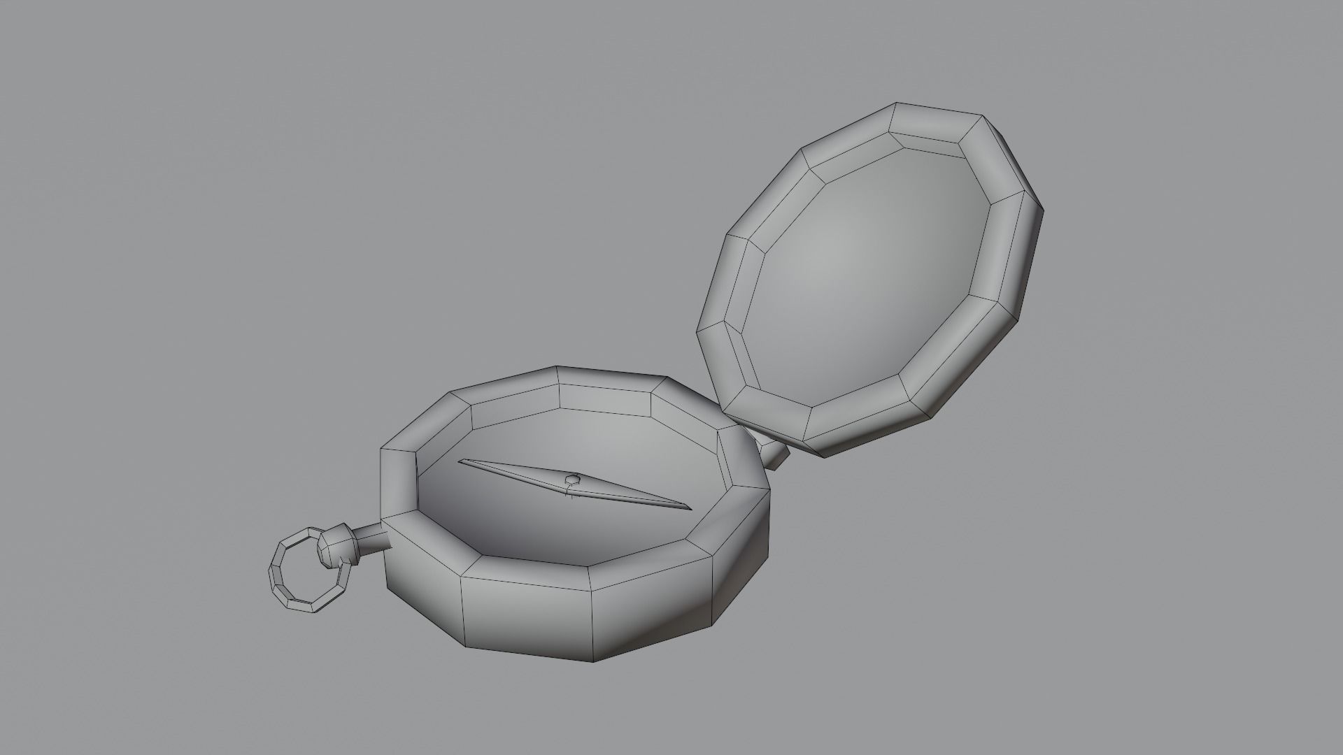 Gold Compass - Hand Painted 3D model_4