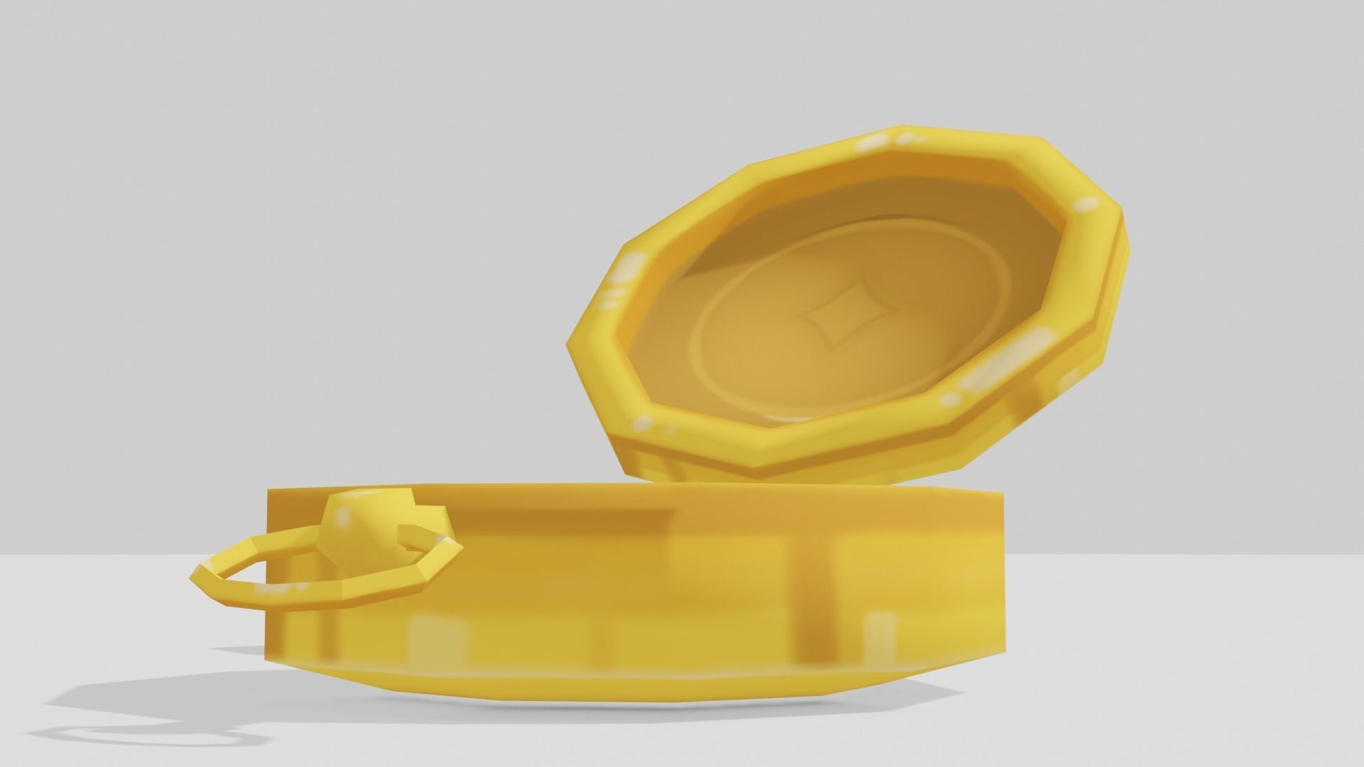 Gold Compass - Hand Painted 3D model_3