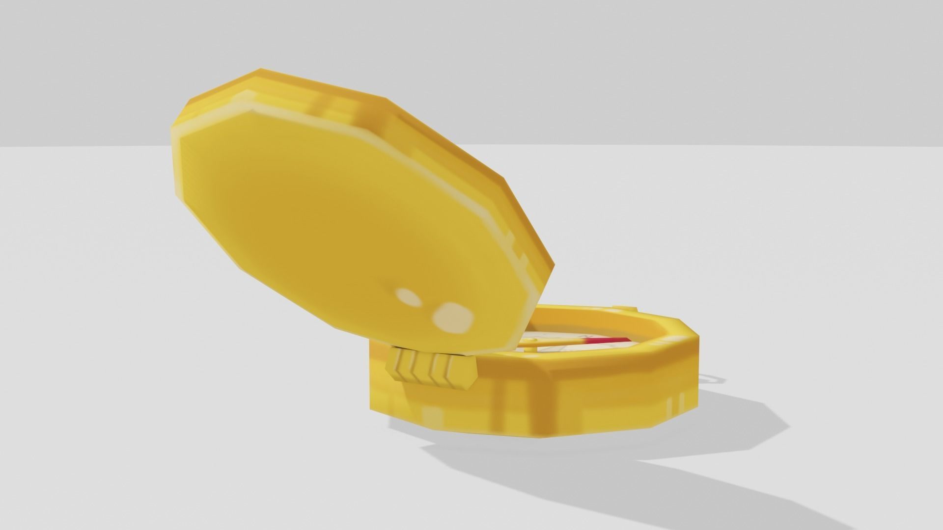 Gold Compass - Hand Painted 3D model_2