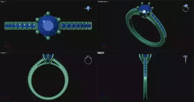 6 Prong Decorative Engagement Ring