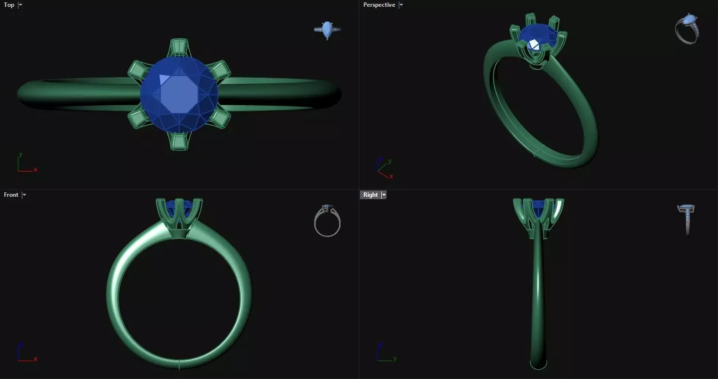 6 Prong Engagement Ring 3D print model