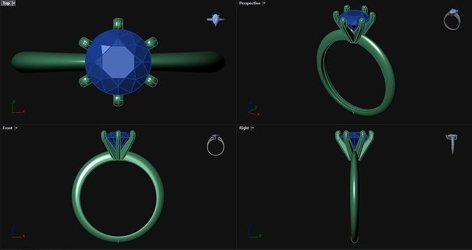 Knife Edge Engagement Ring 3D print model