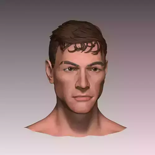 Jean Claude Van Damme Young Bloodsport Normal and Rage Head 3D print model