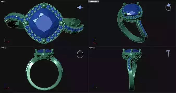 Cushion Engagement Ring with sidestones 