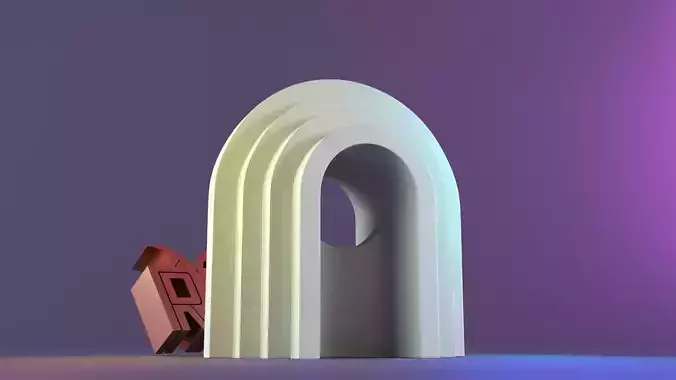 Arch form desktop decor object 01