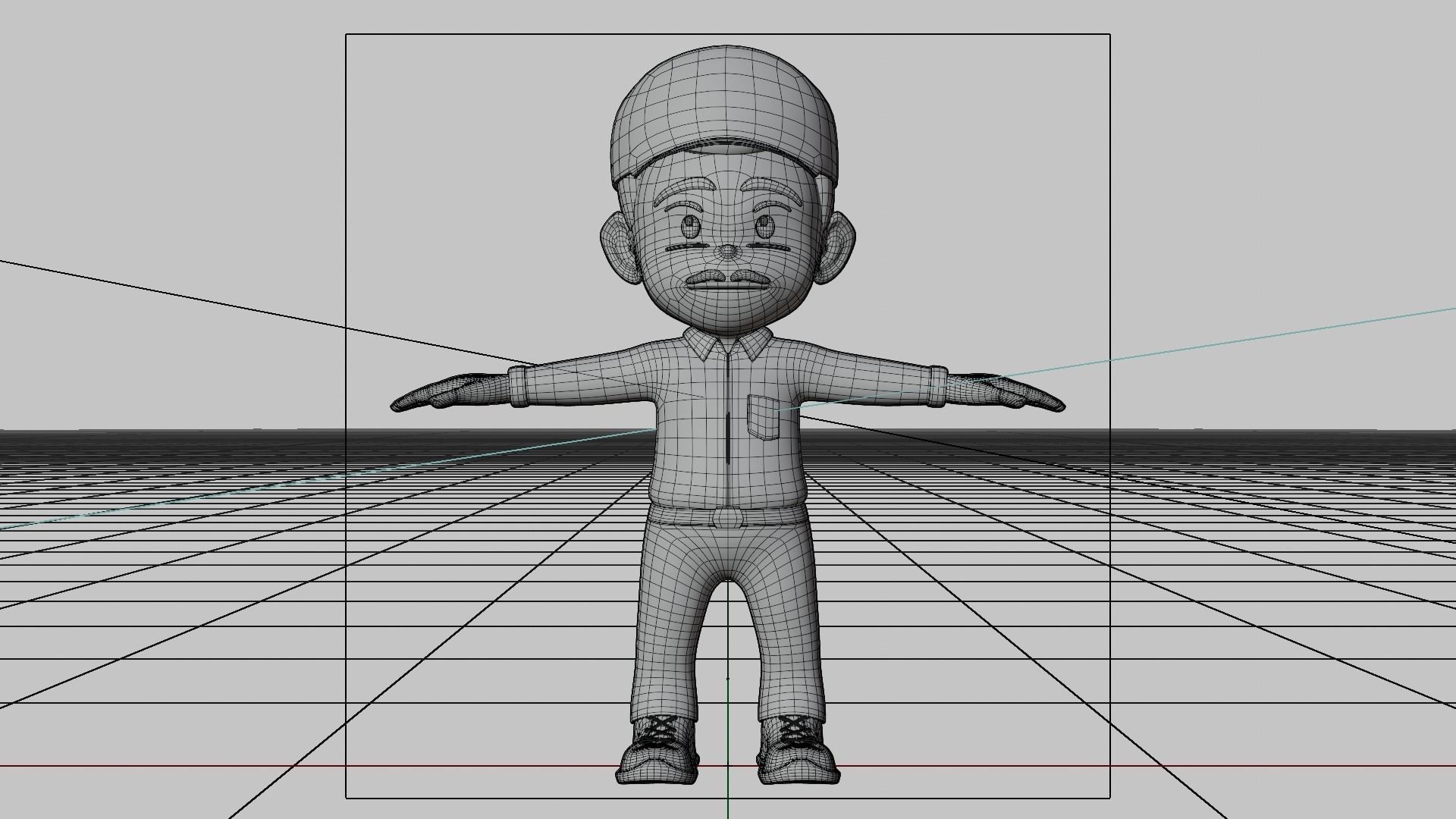 Man Character Low-poly 3D model_5