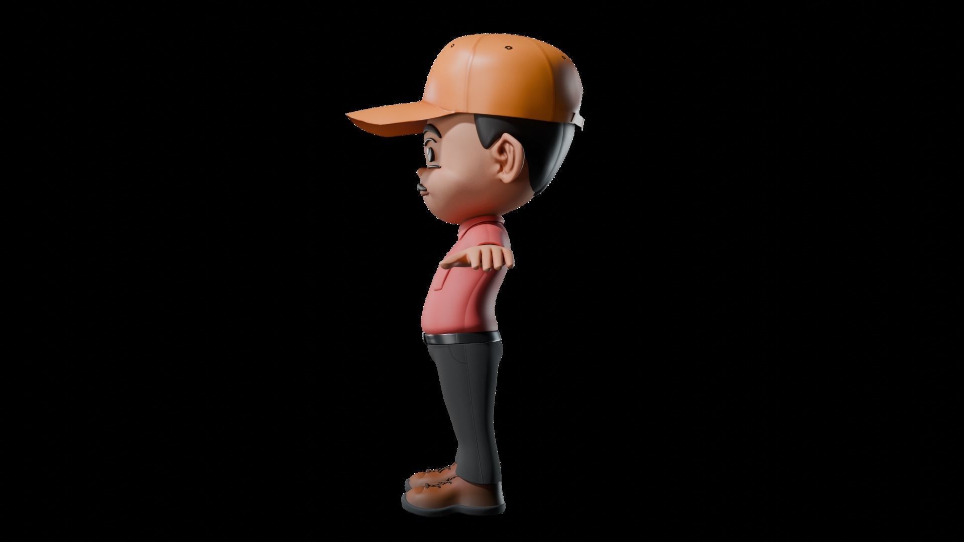 Man Character Low-poly 3D model_3