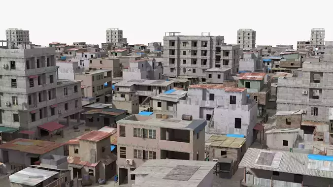 26 Slum Collection Low-poly 3D model
