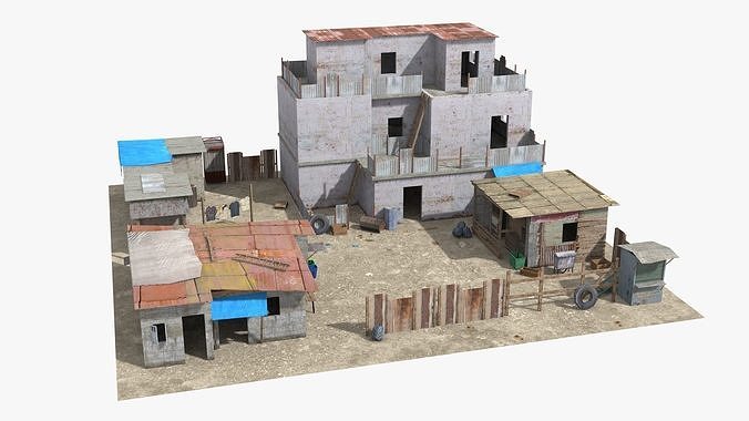 26 Slum Collection Low-poly 3D model 7