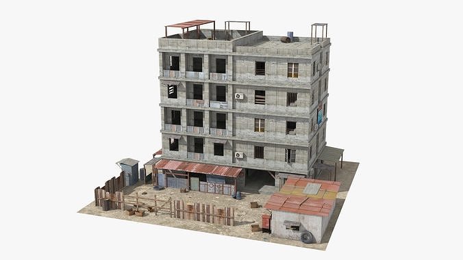 26 Slum Collection Low-poly 3D model 4