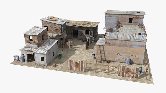 26 Slum Collection Low-poly 3D model 5