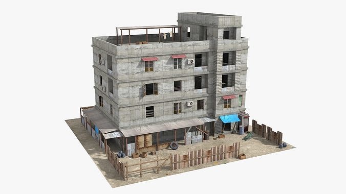 26 Slum Collection Low-poly 3D model 3
