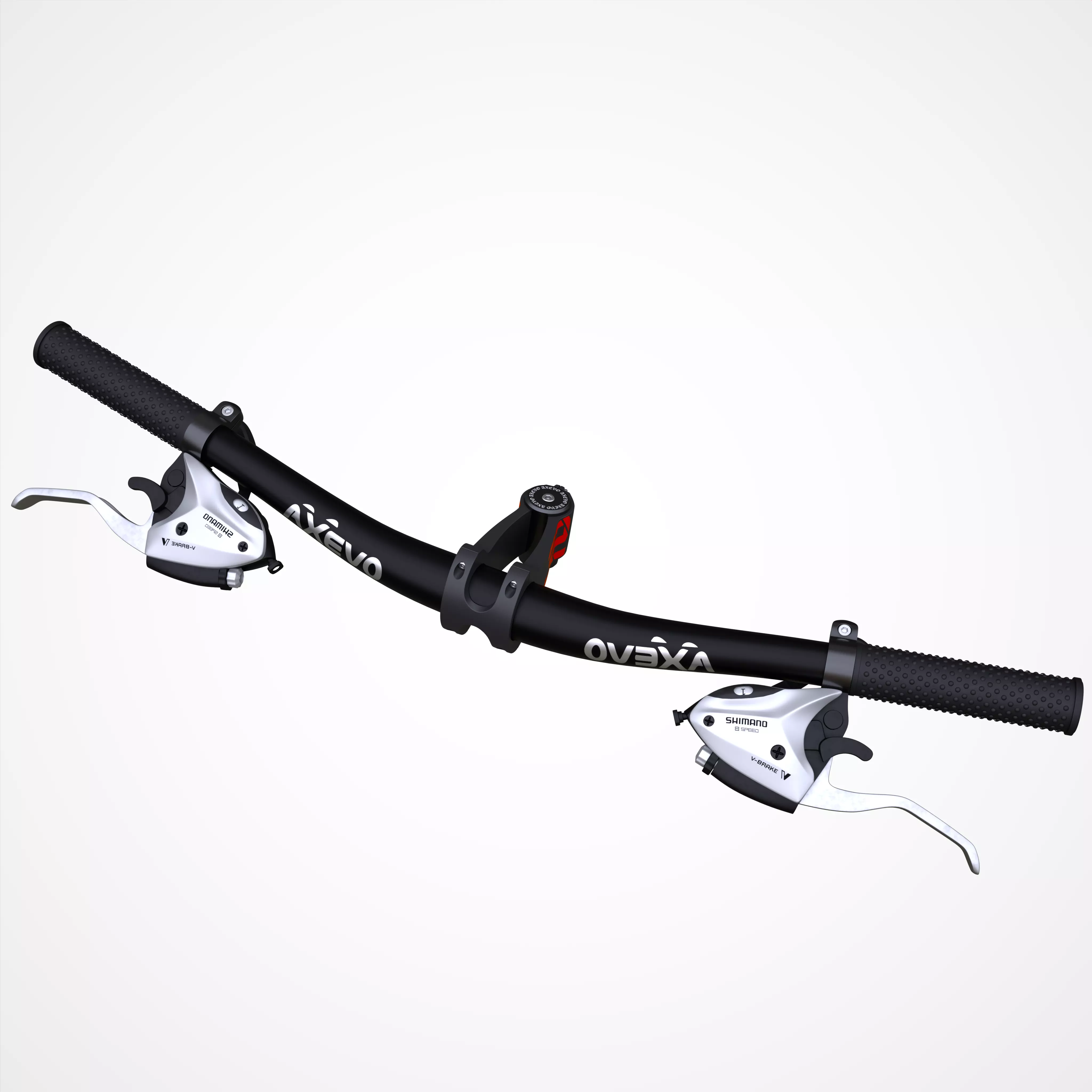 Bicycle handle bar with gear shifter 3D model_0