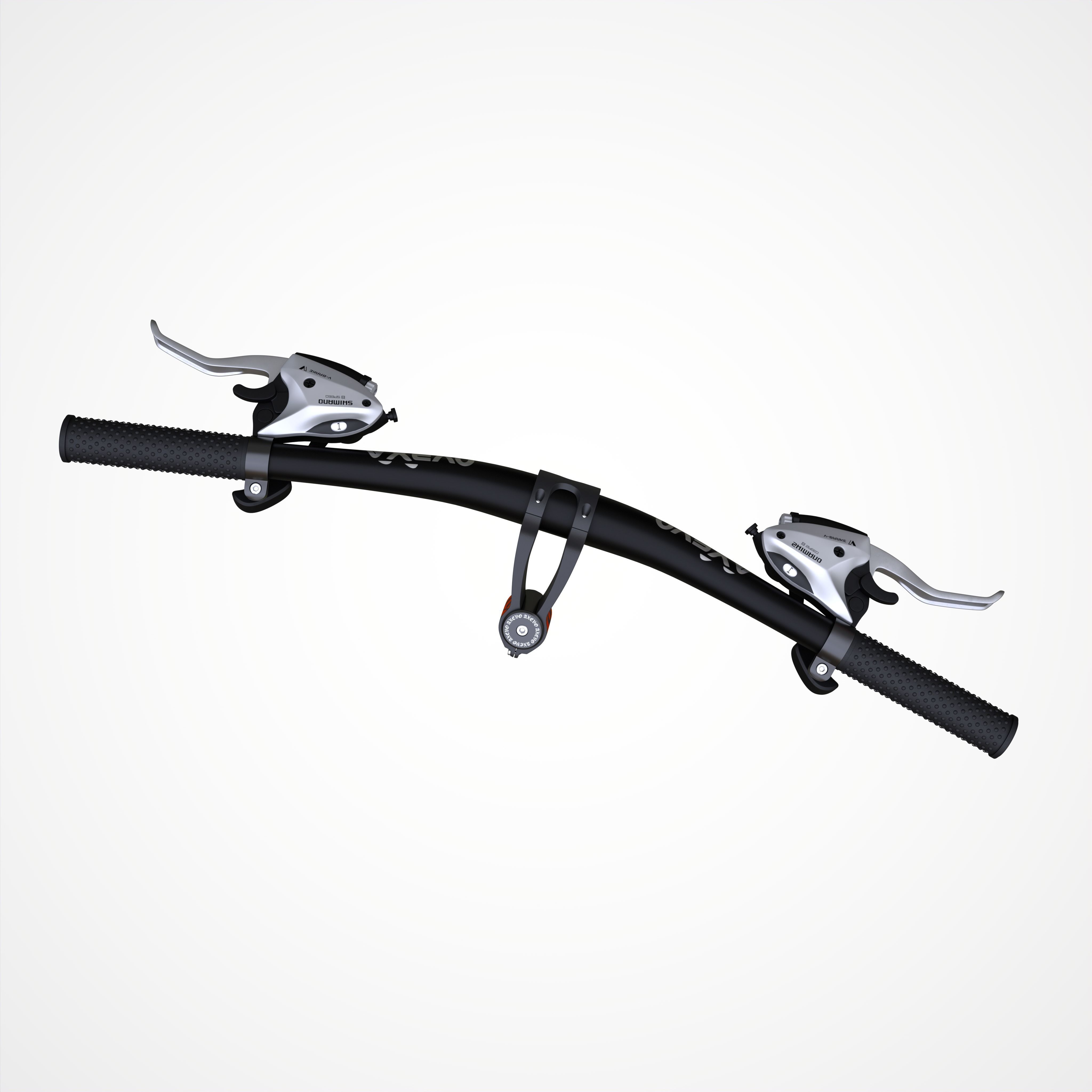 Bicycle handle bar with gear shifter 3D model_6