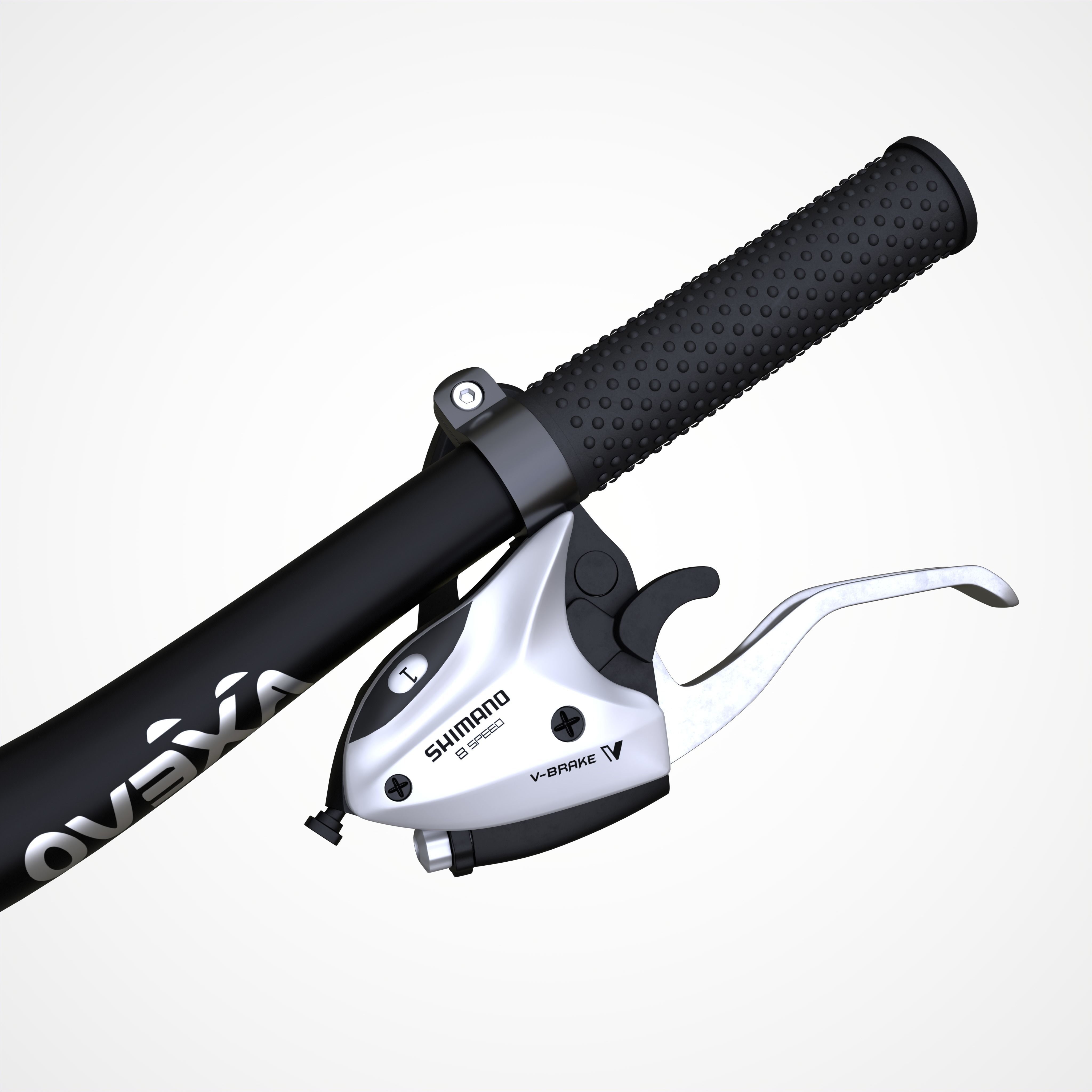Bicycle handle bar with gear shifter 3D model_2